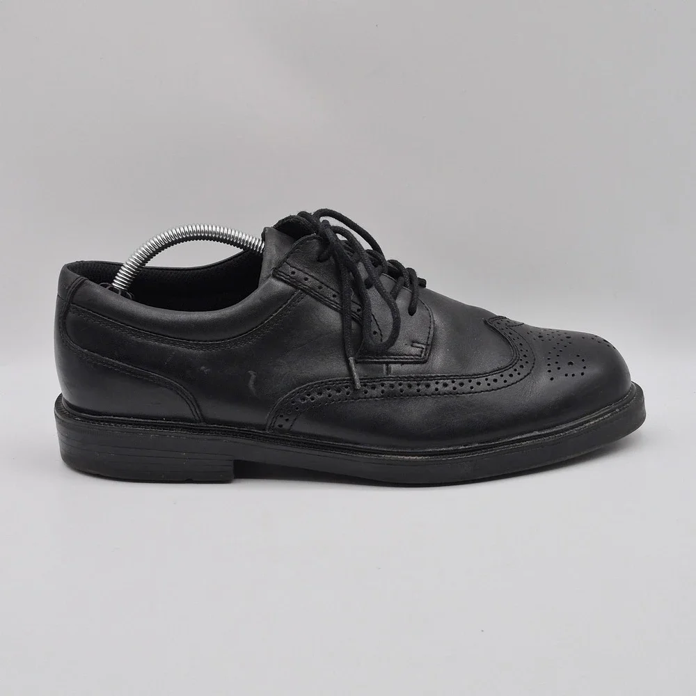 Nunn Bush Shoes Mens Size 11‎ Black Leather Wingtip Dress Comfort Gel 83512-01